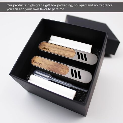 car air freshener Vent Clip,Car Perfume Diffuser Women Men Automotive Fragrance Decoration, with4 Sponge Sticks and 1perfume droppers (Metal+Walnut, 2) in Kuwait
