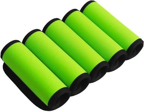 5 قطع من علامات الأمتعة ذات اللون النيون الملفوف للسفر بألوان زاهية وعلامات الأمتعة لحقيبة الأمتعة وأغطية مقبض الأمتعة وإكسسوارات السفر في المطار (أخضر) in Kuwait