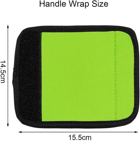 5 قطع من علامات الأمتعة ذات اللون النيون الملفوف للسفر بألوان زاهية وعلامات الأمتعة لحقيبة الأمتعة وأغطية مقبض الأمتعة وإكسسوارات السفر في المطار (أخضر) in Kuwait
