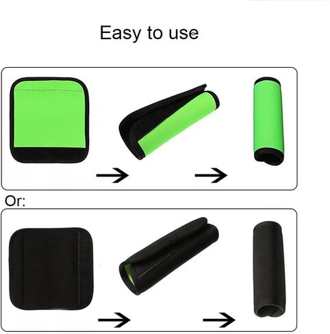 5 قطع من علامات الأمتعة ذات اللون النيون الملفوف للسفر بألوان زاهية وعلامات الأمتعة لحقيبة الأمتعة وأغطية مقبض الأمتعة وإكسسوارات السفر في المطار (أخضر) in Kuwait
