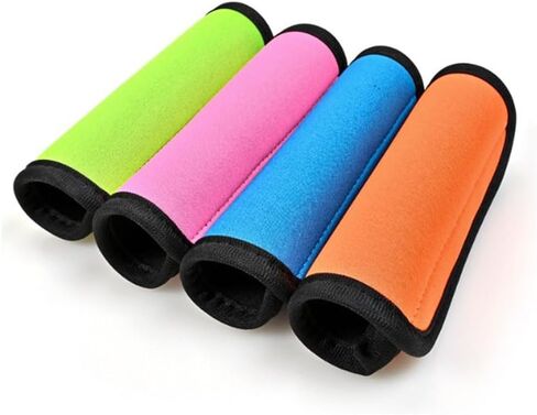 5 قطع من علامات الأمتعة ذات اللون النيون الملفوف للسفر بألوان زاهية وعلامات الأمتعة لحقيبة الأمتعة وأغطية مقبض الأمتعة وإكسسوارات السفر في المطار (أخضر) in Kuwait