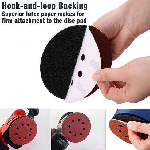 LotFancy 70 PCS 5 Inch 8 Hole Sanding Disc, 800 1000 1200 1500 2000 2500 3000 Grit Aluminum Oxide Fine Sandpaper Assortment, Sand Paper for Wood, Plastic, Rust Removal, Random Orbital Sander Pads in Saudi Arabia