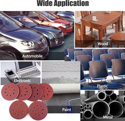 LotFancy 70 PCS 5 Inch 8 Hole Sanding Disc, 800 1000 1200 1500 2000 2500 3000 Grit Aluminum Oxide Fine Sandpaper Assortment, Sand Paper for Wood, Plastic, Rust Removal, Random Orbital Sander Pads in Saudi Arabia