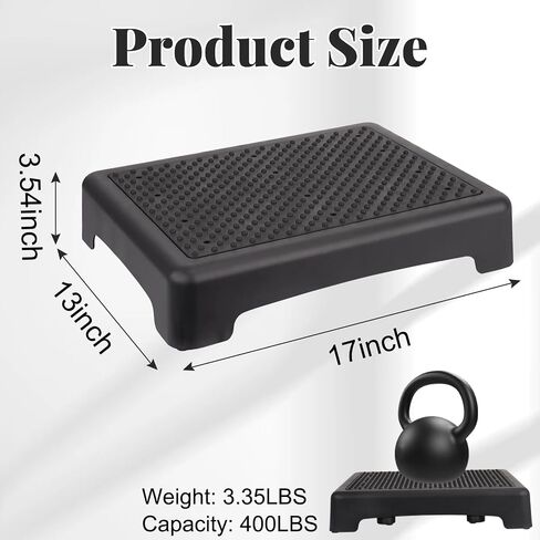 RayLove Mobility One Step Stool for Adults & Seniors, Non-Slip Bathroom Step Stool, Indoor/Outdoor Portable Stair Assist, Platform Step for Office, Kitchen, Cars and Bedroom, 400lbs Capacity, Black in Saudi Arabia