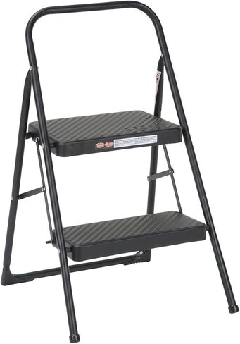 COSCO 2-Step Household Folding Steel Step Stool, Black in Saudi Arabia