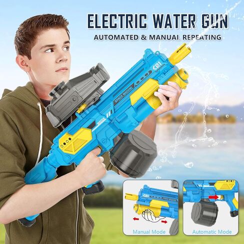 Electric Water Gun, Automatic Water Gun Powerful Full Auto Water Guns High Capacity with Tank and Water Bottles Can be Added 30 Feet Long Range Squirt Guns for Adults and Kids (White) in Saudi Arabia