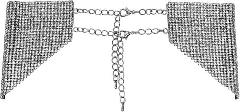 قلادة Rosemarie & Jubalee النسائية Extreme Glamour 30 صفًا من أحجار الراين الكريستالية المتدلية ذات الياقة المريلة للزفاف متعددة الخيوط، 12 بوصة + 3 بوصة ممتدة in Kuwait