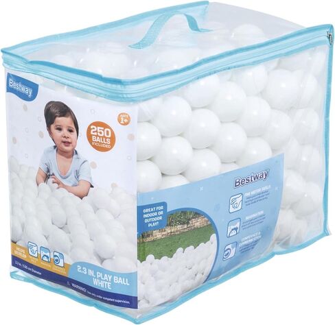 Bestway Plastic Light Pink Play Balls 250ct | Great for Indoor and Outdoor Playpens, Ball Pits, Bouncers, Kiddie Pools in Kuwait