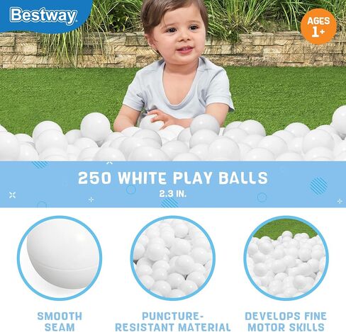 Bestway Plastic Light Pink Play Balls 250ct | Great for Indoor and Outdoor Playpens, Ball Pits, Bouncers, Kiddie Pools in Kuwait
