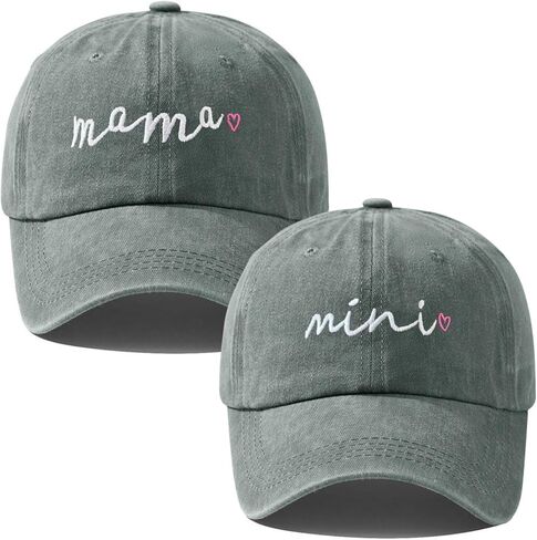 2Pcs Mama and Mini Hats Embroidered Adjustable Parent-Child Baseball Caps Mom and Me Matching Hat Set in Kuwait