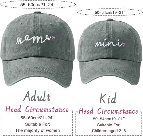 2Pcs Mama and Mini Hats Embroidered Adjustable Parent-Child Baseball Caps Mom and Me Matching Hat Set in Kuwait