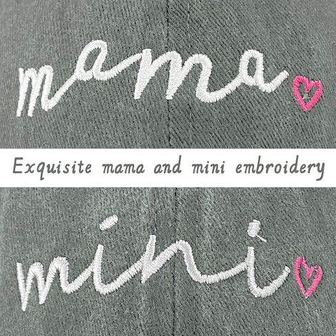 2Pcs Mama and Mini Hats Embroidered Adjustable Parent-Child Baseball Caps Mom and Me Matching Hat Set in Kuwait