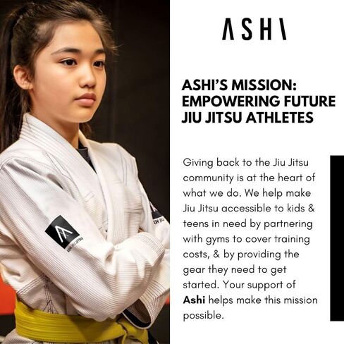 ASHI Jiu Jitsu Gi – Modern Fit Unisex Lightweight Gi with Pre Shrunk Moisture Wicking Fabric - Premium Botique Brand BJJ in Saudi Arabia