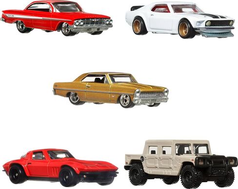 Hot Wheels Cars, Premium Fast & Furious 1:64 Scale 5-Pack Die-Cast Toy Cars for Collectors, HKF07 in Saudi Arabia