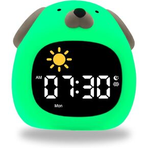 Kids Alarm Clock, Ok to Wake Clock for Kids, Toddler Sleep Training Clock with Night Light, White Noise Sound Machine, Birthday Gift for Children Boys Girls (Bear)