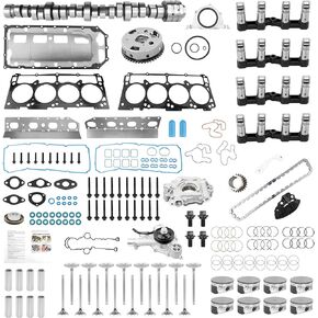 MDS 5.7L Hemi Camshaft Lifter Kit With Engine Pistons Rings Set, Compatible with 2009-2010 Dodge Ram 1500 2011-2015 Ram 1500, Replace# 53022263AF 5038684AA 68046210AB