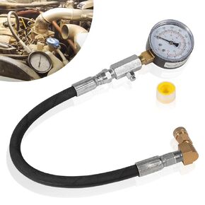TU-15 Diesel Compression Tester with Gauge, Fuel Pressure Test Tool Kit for Most Diesel Cars and Trucks
