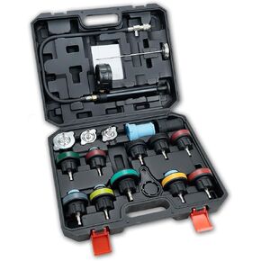 Radiator Pressure Tester Kit - Cooling System & Coolant Leak Test Set with Gauge for Car and Truck
