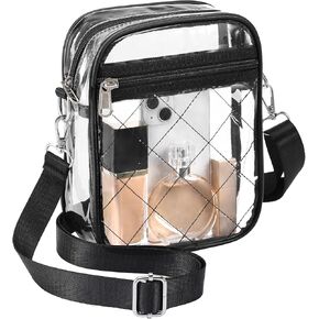 Clear Purses for Women Stadium Crossbody, Clear Bag for Stadium Events, Clear Messenger Bag Approved for Concerts