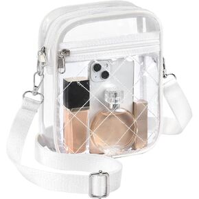 Clear Purses for Women Stadium Crossbody, Clear Bag for Stadium Events, Clear Messenger Bag Approved for Concerts