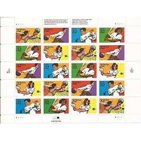 Recreational Sports, Full Sheet of 20 x 32-Cent Postage Stamps, USA 1995, Scott 2961-65 by USPS
