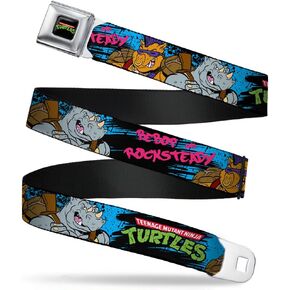 Nickelodeon Seatbelt Buckle Belt, TMNT Bebop And Rocksteady Back to Back Pose