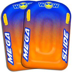 WOW Sports - زلاجات ميجا سلايد - عبوتان - طوافات قابلة للنفخ قابلة للنفخ للانزلاق المائي - للأطفال والكبار
