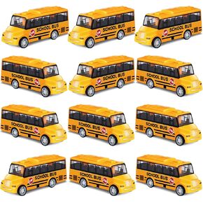 12 Pcs School Bus Toy Back to School Pull Back School Bus Bright Yellow Bus Toy for Girls and Boys Back to School Classroom Gift
