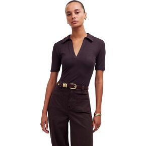 Madewell Women's Modal Rib Short Sleeve Polo