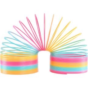 Just Play Extreme Rainbow Slinky®, Large Plastic Fidget Toy, 9-inch Tall, 7-inch Wide, Retro Spring Toy, Kids Toys for Ages 5 Up