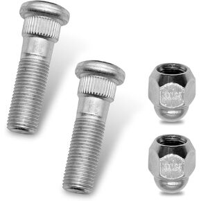 4 PCS Car M12 x 1.25 Wheel Stud and Lug Nut Kit, Steel Tire Screw Rod, Anti-Rust Fastener Replacement Part 28171AJ000 28365-FE001, Compatible with Subaru Forester Outback Legacy (Silver)