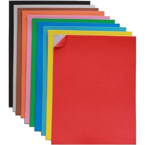 Adhesive EVA Foam Sheets for Crafts, 10 Assorted Colors, 9" x 12", 2mm Thickness – Sticky Back Foam Paper for DIY Arts and Crafts, School Projects, and More - 10 Pack