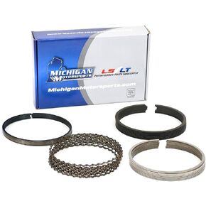Michigan Motorsports 4.8L 5.3L LS Performance Piston Ring Set - Steel Nitrided Top Ring, Napier 2nd Ring fits 1999-2013 LC9 L33 LH6 LM7 L20 LR4 L59 LM4 LS4 LY2 LMG LMF