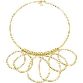 Robert Lee Morris Womens Textured Ring Bib Wire Necklace