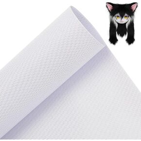 BENECREAT Custom Fursuit Eye Mesh, 39x11.8inch White PVC Plastic Net 0.2mm Thick Waterproof Printable Mesh for Furries Cosplay, Props, Fursuits, Craft Making, Hole: 0.5mm