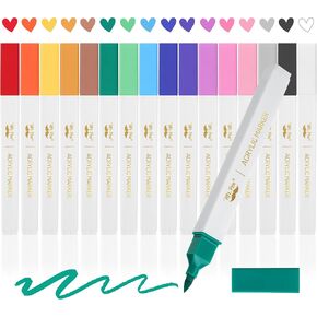 Mr. Pen- Acrylic Paint Markers Brush Tip, 16 pcs, Vibrant Color, Acrylic Paint Pens, Paint Marker, Paint Pens Acrylic Markers Paint Pens, Acrylic Paint Markers Set, Acrylic Brush Markers