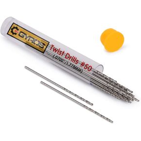 GYROS 25 PCS #69 Micro Drill Bit Set – Small Drill Bits for Jewelry, Plastic, Resin, & Soft Metal – High-Speed Steel Wire Gauge Mini Twist Drill Bit Set for Pin Vise Hand Drill & Rotary Tool