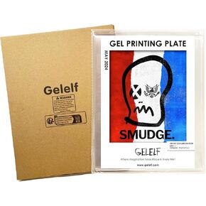 GELELF New Generation Gel Printing Plate, Upgraded Formula Printing Plate for Gel Printing Art, Gel Monoprinting Kit, Printmaking Supplies, No Aging and Bubbling(Mini: 3" x 5")