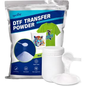 مسحوق Lzerking DTF، 1000 جرام/2.2 رطل أبيض لاصق يذوب بالحرارة DTF ينطبق مسحوق المعالجة المسبقة على جميع طابعات نقل DTF، متوافق مع جميع طابعات DTF وDTG، مسحوق نقل رقمي أبيض in Kuwait