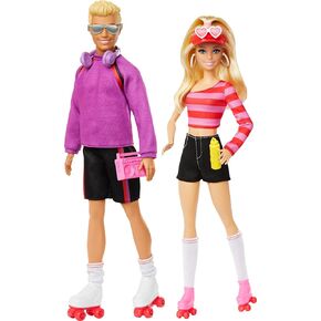 Barbie Fashionistas Set with 2 Fashion Dolls & 6 Accessories, Roller-Skating Ken, 65th Anniversary Collectible