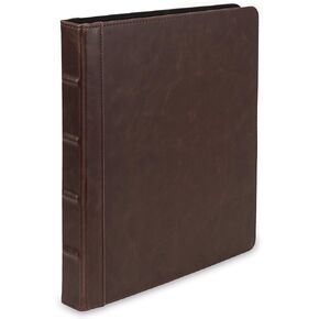 Samsill Vintage Hardback 3 Ring Leather Binder, Professional Binder Organizers, Planner Binder, 0.5 Inch 3 Ring Binder, Letter Size 8.5 x 11, No Zipper, Faux Leather, Black
