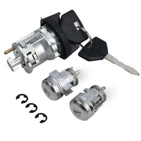 Ignition Key Switch Lock Cylinder & Door Lock Tumbler Set Fit for Dodge Ram 1500 97-01, for Dakota 97-00, for Jeep Cherokee 97-98, Replace# US255L 926061 5003845AA 5003893AA 56021346AB