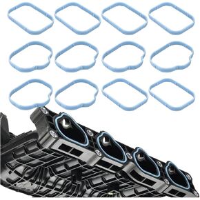 12PCS Intake Manifold Gaskets Lower & Upper Plenum Gasket Set, Replacement for Dodge Chrysler Ram 3.6L, Replaces #5184562AC 5184331AC MS97204 (Blue)