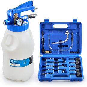 Orion Motor Tech Oil Extractor Pump and Dispenser Tool Kit, 6L Pneumatic Transmission Fluid Bleeder Set, 1.6 gal 2 Way Vacuum Fluid Evacuator and Filler Oil Change Kit 15 ATF Refill Adapters 3 Hoses