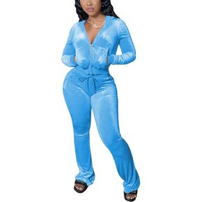 GLIENST Womens Casual 2 Piece Velour Tracksuit Sets Outfits Long Sleeve Zip Up Jogging Hooded Sweatshirts With Pockets