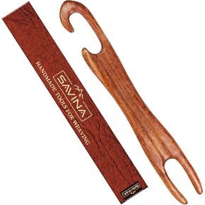Savina 11.8in Wooden Weaving Shuttle - Handcrafted Loom Sticks for Weaving, Handmade DIY Weaving & Crafts, Ideal Accessories for Sweaters, Scarves, Tapestries. (1Pcs)