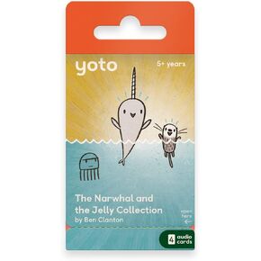 مجموعة Yoto The Narwhal & Jelly من Ben Clanton - 8 بطاقات صوتية للأطفال للاستخدام مع المشغل ومشغل الصوت الصغير الكل في 1، والاستماع بدون شاشة مع وقت اللعب الممتع وقصص السفر، للأعمار من 5 سنوات فما فوق