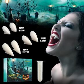 Vampire Teeth Halloween Party Favors Vampire Fangs Kids, Fake Fangs Teeth Realistic Cosplay Werewolf Vampire Accessories, Scary Kids Party Decorations Halloween Teeth Makeup Gifts