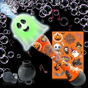 ArtCreativity Halloween Bubble Wand for Kids, 14" Light Up Ghost Bubble Wand for Toddlers with LED & Halloween Music, Halloween Boo Basket Stuffers for Kids, Halloween Toys for Toddlers