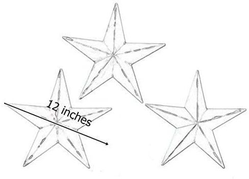Bellaa 23547 Western Metal Stars Wall Decoration Black Texas Barn Farmhouse Ranch Cottage Lodge Outdoor Home Decor 12 Inch Each Set of 3 in Saudi Arabia